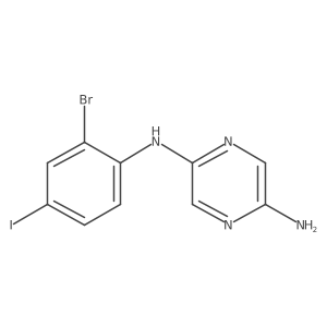 2,5-Pyrazinediamine, N2-(2-bromo-4-iodophenyl)- Structure
