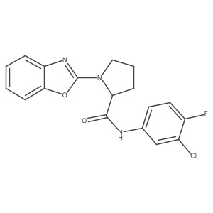 1-(benzo[d]oxazol-2-yl)-N-(3-chloro-4-fluorophenyl)pyrrolidine-2-carboxamide Structure