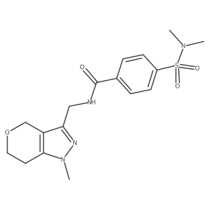 4-(N,N-dimethylsulfamoyl)-N-((1-methyl-1,4,6,7-tetrahydropyrano[4,3-c]pyrazol-3-yl)methyl)benzamide结构式