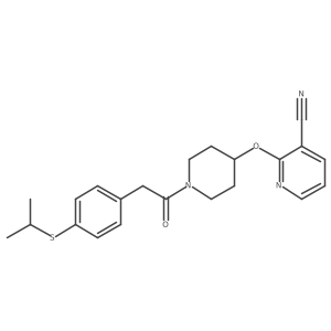 2-((1-(2-(4-(Isopropylthio)phenyl)acetyl)piperidin-4-yl)oxy)nicotinonitrile结构式