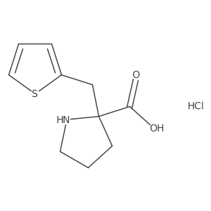 2-(Thiophen-2-ylmethyl)pyrrolidine-2-carboxylic acid hydrochloride结构式