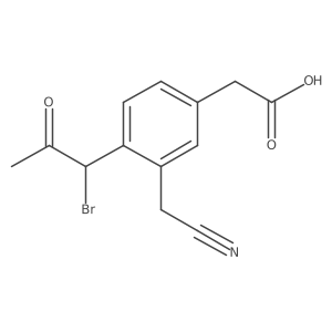 2-(1-Bromo-2-oxopropyl)-5-(carboxymethyl)phenylacetonitrile Structure