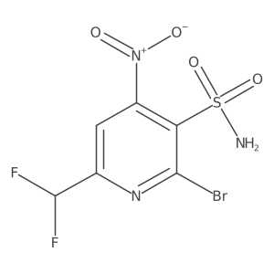2-Bromo-6-(difluoromethyl)-4-nitropyridine-3-sulfonamide Structure