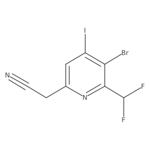 2-Pyridineacetonitrile, 5-bromo-6-(difluoromethyl)-4-iodo- Structure