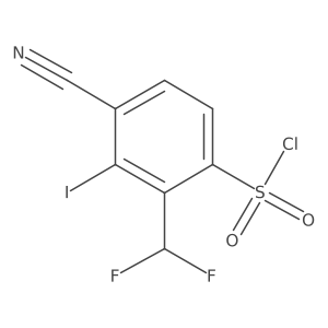 4-Cyano-2-(difluoromethyl)-3-iodobenzene-1-sulfonyl chloride Structure