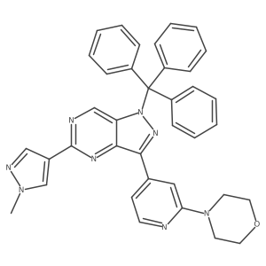 4-[4-[5-(1-Methylpyrazol-4-yl)-1-tritylpyrazolo[4,3-d]pyrimidin-3-yl]pyridin-2-yl]morpholine结构式