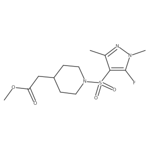 Methyl 2-{1-[(5-fluoro-1,3-dimethyl-1H-pyrazol-4-yl)sulfonyl]piperidin-4-yl}acetate Structure