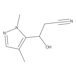 3-(1,4-Dimethyl-1h-pyrazol-5-yl)-3-hydroxypropanenitrile Structure
