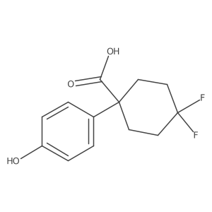 4,4-Difluoro-1-(4-hydroxyphenyl)cyclohexane-1-carboxylic acid结构式