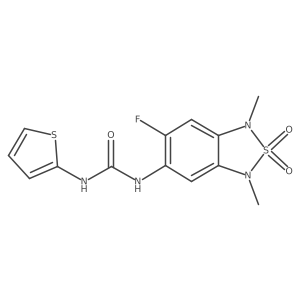 1-(6-Fluoro-1,3-dimethyl-2,2-dioxido-1,3-dihydrobenzo[c][1,2,5]thiadiazol-5-yl)-3-(thiophen-2-yl)urea结构式