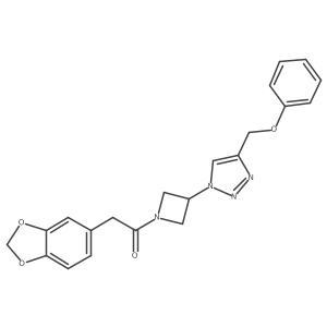 2-(benzo[d][1,3]dioxol-5-yl)-1-(3-(4-(phenoxymethyl)-1H-1,2,3-triazol-1-yl)azetidin-1-yl)ethanone Structure