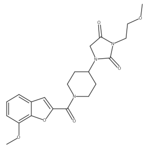 1-(1-(7-Methoxybenzofuran-2-carbonyl)piperidin-4-yl)-3-(2-methoxyethyl)imidazolidine-2,4-dione结构式