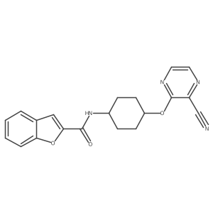 N-((1r,4r)-4-((3-cyanopyrazin-2-yl)oxy)cyclohexyl)benzofuran-2-carboxamide结构式