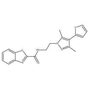 N-(2-(3,5-dimethyl-4-(thiophen-2-yl)-1H-pyrazol-1-yl)ethyl)benzo[d]thiazole-2-carboxamide Structure