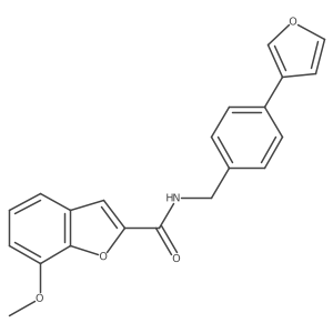 N-(4-(furan-3-yl)benzyl)-7-methoxybenzofuran-2-carboxamide结构式