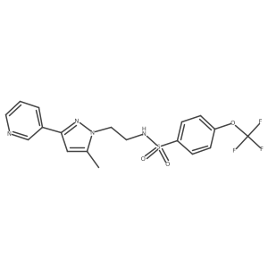 N-(2-(5-methyl-3-(pyridin-3-yl)-1H-pyrazol-1-yl)ethyl)-4-(trifluoromethoxy)benzenesulfonamide结构式