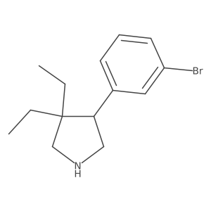 4-(3-Bromophenyl)-3,3-diethylpyrrolidine Structure