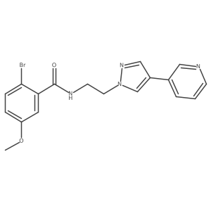 2-bromo-5-methoxy-N-{2-[4-(pyridin-3-yl)-1H-pyrazol-1-yl]ethyl}benzamide Structure