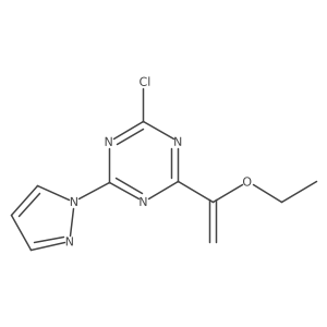 2-chloro-4-(1-ethoxyethenyl)-6-(1H-pyrazol-1-yl)-1,3,5-triazine Structure