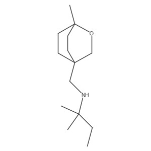 ({1-Methyl-2-oxabicyclo[2.2.2]octan-4-yl}methyl)(2-methylbutan-2-yl)amine结构式