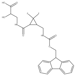 (2S)-3-({3-[({[(9H-fluoren-9-yl)methoxy]carbonyl}amino)methyl]-2,2-difluorocyclopropyl}formamido)-2-hydroxypropanoic acid Structure