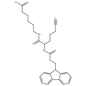 6-[5-cyano-2-({[(9H-fluoren-9-yl)methoxy]carbonyl}amino)pentanamido]hexanoic acid Structure