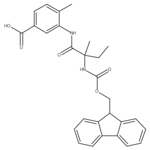 3-[2-({[(9H-fluoren-9-yl)methoxy]carbonyl}amino)-2-methylbutanamido]-4-methylbenzoic acid Structure