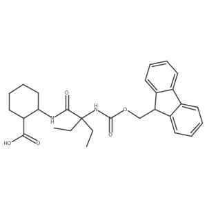 2-[2-ethyl-2-({[(9H-fluoren-9-yl)methoxy]carbonyl}amino)butanamido]cyclohexane-1-carboxylic acid Structure