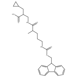 2-(cyclopropylmethyl)-3-[5-({[(9H-fluoren-9-yl)methoxy]carbonyl}amino)-2-methylpentanamido]propanoic acid Structure