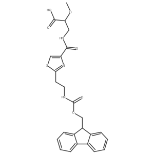 3-({2-[2-({[(9H-fluoren-9-yl)methoxy]carbonyl}amino)ethyl]-1,3-thiazol-4-yl}formamido)-2-methoxypropanoic acid Structure
