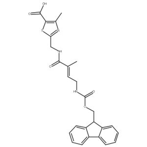 2-{[4-({[(9H-fluoren-9-yl)methoxy]carbonyl}amino)-2-methylbut-2-enamido]methyl}-4-methyl-1,3-thiazole-5-carboxylic acid结构式
