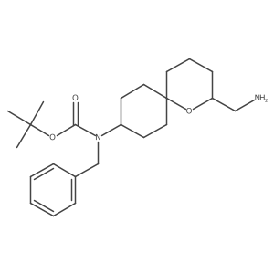 Tert-butyl ((6R,9S)-2-(aminomethyl)-1-oxaspiro[5.5]undecan-9-YL)(benzyl)carbamate Structure