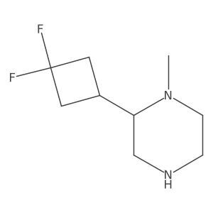 2-(3,3-Difluorocyclobutyl)-1-methylpiperazine Structure