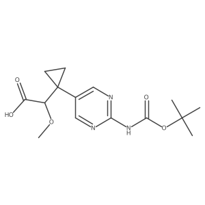 2-[1-(2-{[(Tert-butoxy)carbonyl]amino}pyrimidin-5-yl)cyclopropyl]-2-methoxyacetic acid结构式