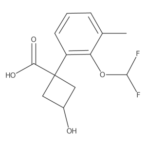 1-[2-(Difluoromethoxy)-3-methylphenyl]-3-hydroxycyclobutane-1-carboxylic acid结构式