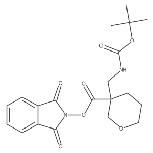 1,3-dioxo-2,3-dihydro-1H-isoindol-2-yl 3-({[(tert-butoxy)carbonyl]amino}methyl)oxane-3-carboxylate结构式