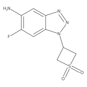 3-(5-Amino-6-fluoro-1H-benzo[d][1,2,3]triazol-1-yl)thietane 1,1-dioxide结构式