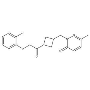 6-Methyl-2-({1-[2-(2-methylphenoxy)acetyl]azetidin-3-yl}methyl)-2,3-dihydropyridazin-3-one结构式