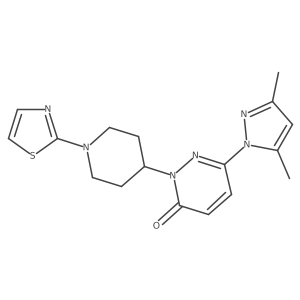 6-(3,5-dimethyl-1H-pyrazol-1-yl)-2-[1-(1,3-thiazol-2-yl)piperidin-4-yl]-2,3-dihydropyridazin-3-one结构式