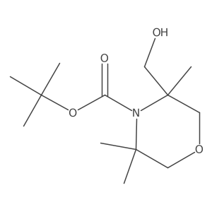 Tert-butyl 3-(hydroxymethyl)-3,5,5-trimethylmorpholine-4-carboxylate结构式