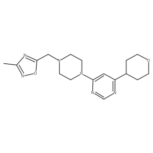 4-{4-[(3-Methyl-1,2,4-oxadiazol-5-yl)methyl]piperazin-1-yl}-6-(oxan-4-yl)pyrimidine结构式