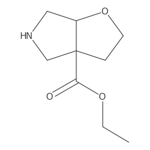 rac-ethyl (3aR,6aS)-hexahydro-2H-furo[2,3-c]pyrrole-3a-carboxylate结构式