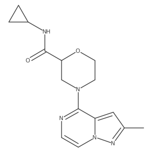 N-cyclopropyl-4-{2-methylpyrazolo[1,5-a]pyrazin-4-yl}morpholine-2-carboxamide结构式