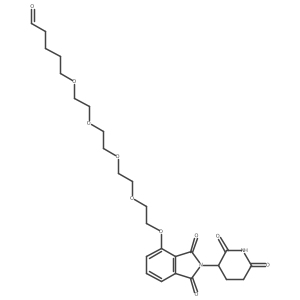 5-[2-[2-[2-[2-[2-(2,6-Dioxo-3-piperidyl)-1,3-dioxo-isoindolin-4-yl]oxyethoxy]ethoxy]ethoxy]ethoxy]pentanal Structure