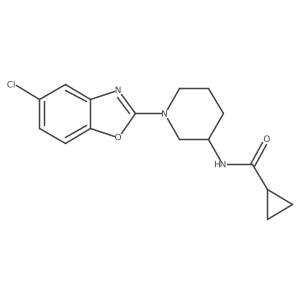 N-[1-(5-chloro-1,3-benzoxazol-2-yl)piperidin-3-yl]cyclopropanecarboxamide结构式