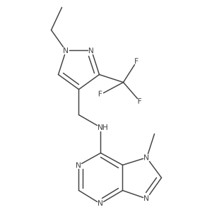 N-{[1-ethyl-3-(trifluoromethyl)-1H-pyrazol-4-yl]methyl}-7-methyl-7H-purin-6-amine结构式