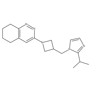 3-(3-{[2-(propan-2-yl)-1H-imidazol-1-yl]methyl}azetidin-1-yl)-5,6,7,8-tetrahydrocinnoline Structure