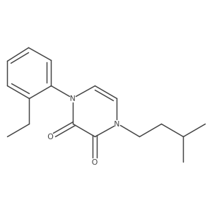 1-(2-Ethylphenyl)-4-(3-methylbutyl)-1,2,3,4-tetrahydropyrazine-2,3-dione结构式