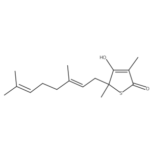 5-(3,7-Dimethylocta-2,6-dienyl)-4-hydroxy-3,5-dimethylthiophen-2-one结构式