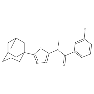 N-[5-(adamantan-1-yl)-1,3,4-thiadiazol-2-yl]-3-fluoro-N-methylbenzamide结构式